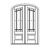 9-lite prairie-style 3/4-view over 1-panel elliptical top double door
Unit Dimension 63" x 95-7/8"
Door Dimension 30-3/8" x 93-1/4"
Panel - raised
Glazing - IG, decorative